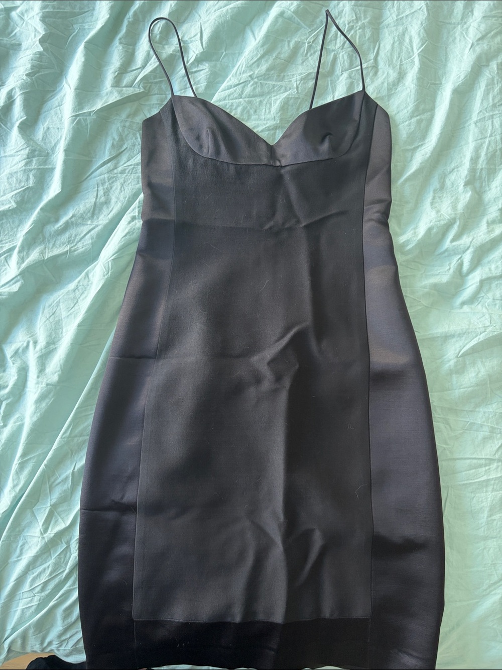 Vintage Narciso Rodríguez Silk Black Slip Dress with Spaghetti Straps